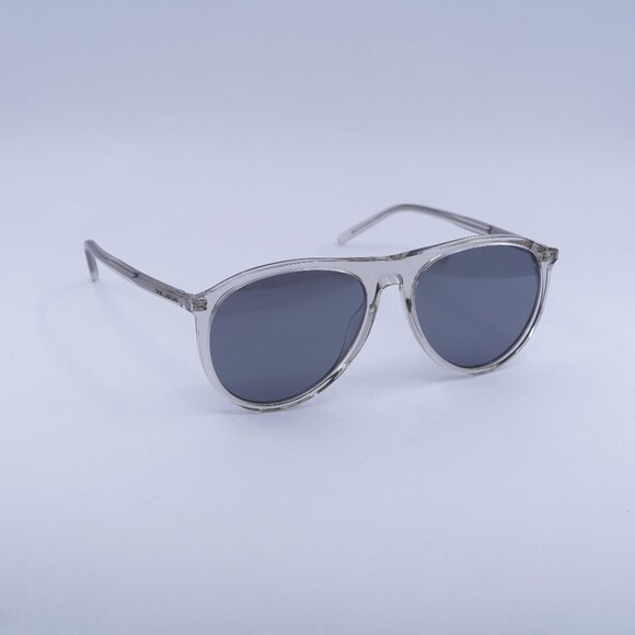 Saint Laurent SL667 003 Sunglasses Transparent Beige Aviator Frame, Grey Lenses - Picture 1 of 11